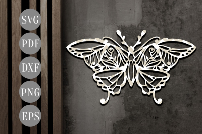 Butterfly Papercut Template, Garden Spring SVG, DXF, PDF