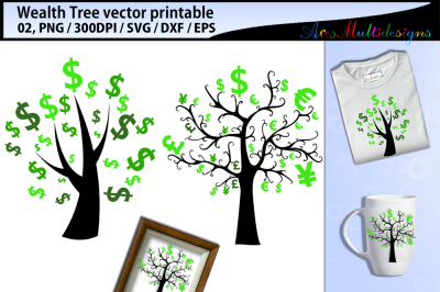 Wealth tree clipart / wealth family tree silhouette