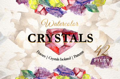 CRYSTALS Watercolor png