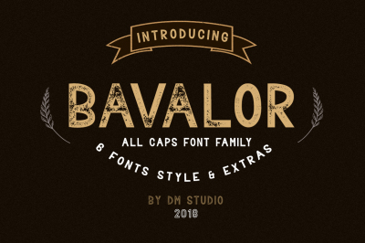 BAVALOR - ALL CAPS FONT FAMILY WITH EXTRAS