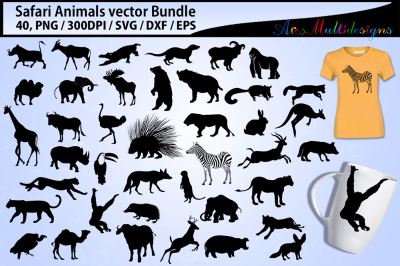 Safari clipart silhouette bundle / safari animals vector SVG cut