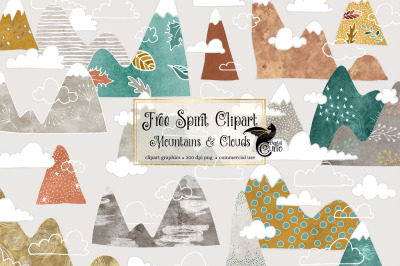Free Spirit mountains and clouds clipart