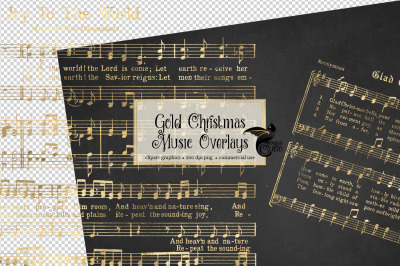 Gold Christmas Music Overlays