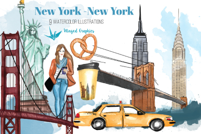 New York -  watercolor illustrations&nbsp;