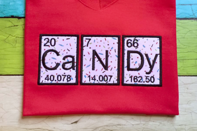 Periodic Table Candy | Applique Embroidery