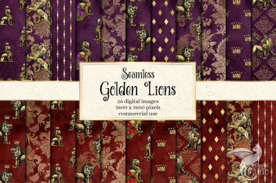 Golden Lions digital paper