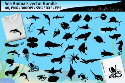 400 3518249 81871a6889cfc8bab643545d991c84a71fee222d sea animals svg silhouette bundle sea animals silhouette svg vector