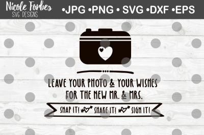 Photo Guest Book Mr & Mrs Wedding Sign SVG Cut File