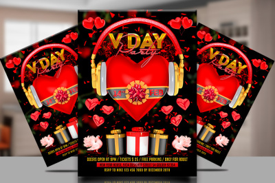 Valentine's Day Party flyer Template