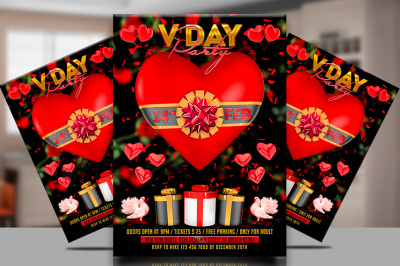 Valentines Party flyer Template