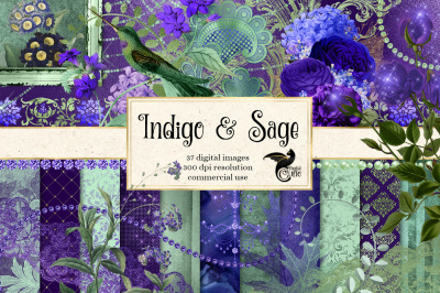 Indigo & Sage Digital Scrapbooking Kit