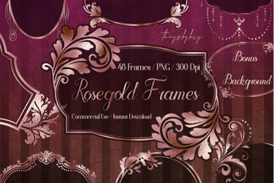 20 Luxury Rose Gold Label Frames Rose Gold Foil Royal Frames