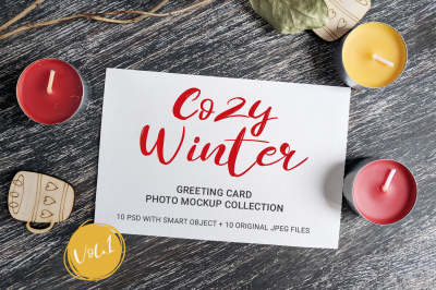 Cozy Winter - greeting card photo mockups - v.1