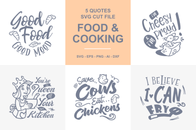 5 Cooking and Food Quotes SVG - 01