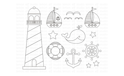 Sailing Away-Digital Stamp (LES.DS13)