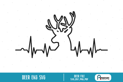 Deer Heartbeat svg&2C; Deer EKG svg&2C; Heartbeat svg&2C; svg files for cricut