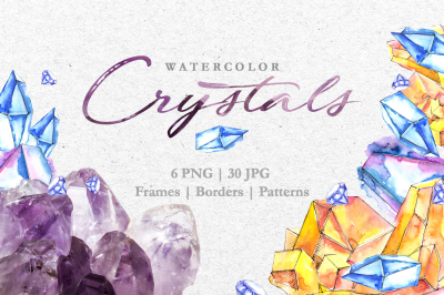 Crystals Blue-yellow Watercolor png