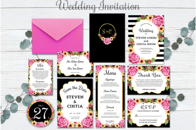 Wedding Invitation set flowers