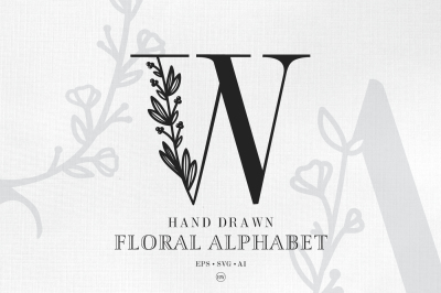 Hand Drawn Floral Alphabet