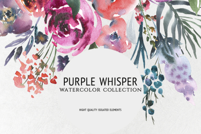 Purple Whisper, watercolor