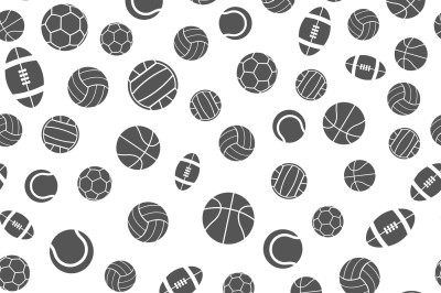 Sports balls vector seamless pattern