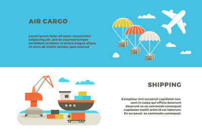 Delivery cargo transportation and logistics service vector advertising