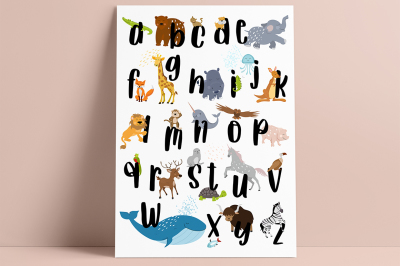 Animal alphabet poster