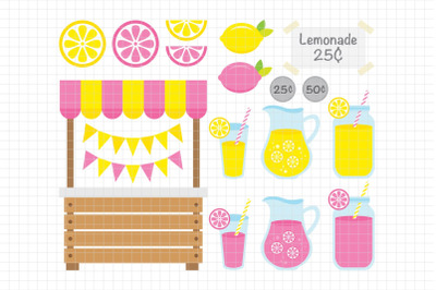 Pink Lemonade Stand-Digital Clipart (LES.CL15)