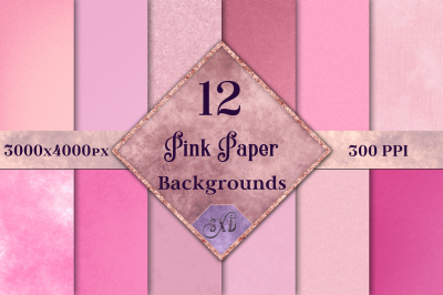 Pink Paper Backgrounds - 12 Image Set