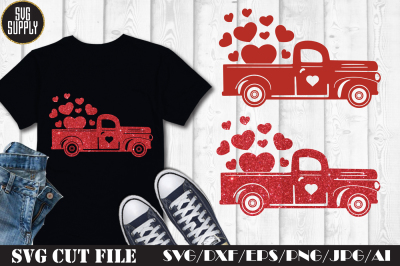 Valentines Day Truck SVG Cut File
