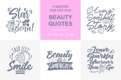 5 Beauty Quotes SVG - 01