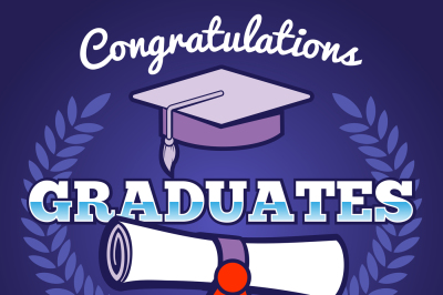 Students congratulating graduation vector background. Graduates ceremo