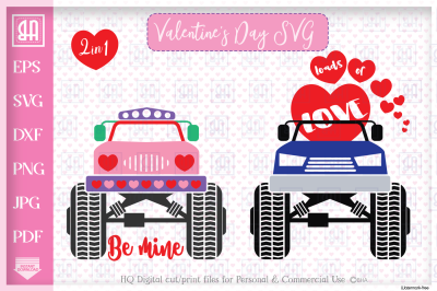 Valentine&#039;s truck svg - Valentine&#039;s day Truck bundle mini