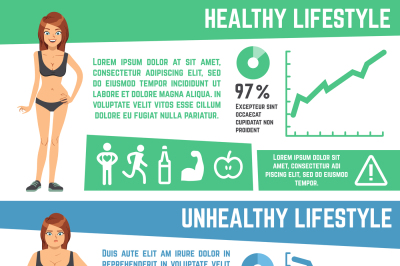 Weight loss and diet medical vector infographics