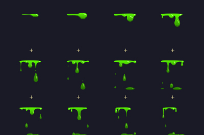 Toxic waste, dripping green slime vector animation sprite