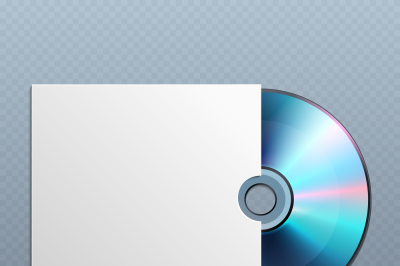 Dvd cd disk with white empty envelope cover vector illustration
