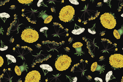 Floral seamless pattern with spring flowers - fashion seamless texture