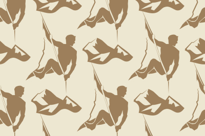 Vintage mountain climbling seamless pattern