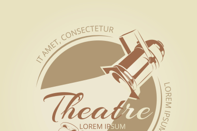 Theatre banner design - art badge with theatre masks