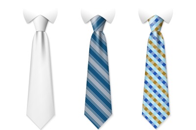 Customizable neckties vector templates with seamless textures set