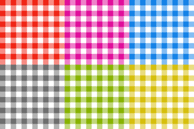 Picnic tablecloth checkered seamless vector patterns set