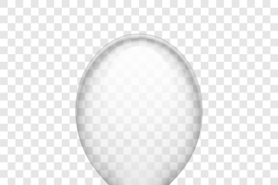 Transparent white rubber balloon isolated on checkered background vect