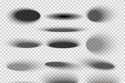 Transparent oval bottom drop shadows for any round objects vector temp