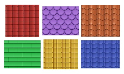 Vector seamless roof tiles