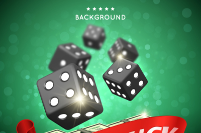 Casino dice gambling vector background. Good luck concept