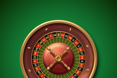 Las Vegas casino roulette wheel isolated vector illustration