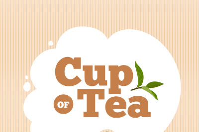 Tea time. Vector poster template with place for your text