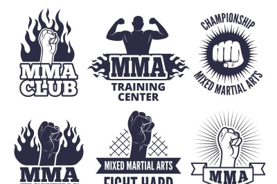 Design template of sport martial labels for mma fighters