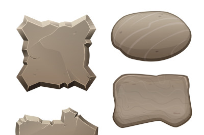 Panels from stones and rocks. Vector pictures isolate