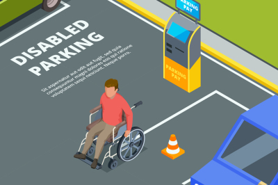 Entrance for urban parking for disabled peoples